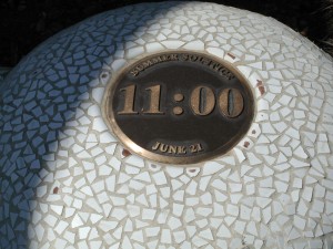 Sundial Tower 11am marker