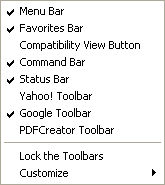 IE Toolbar list