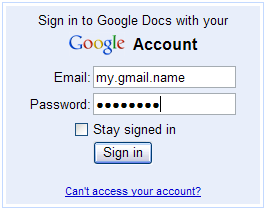 SignInGoogleDocsAccount